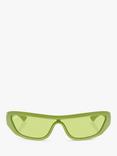 Ray-Ban RB4431 Unisex Xan Wrap Sunglasses, Apple Green