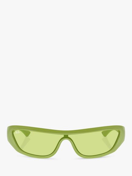 Ray-Ban RB4431 Unisex Xan Wrap Sunglasses, Apple Green - view 2, Apple Green