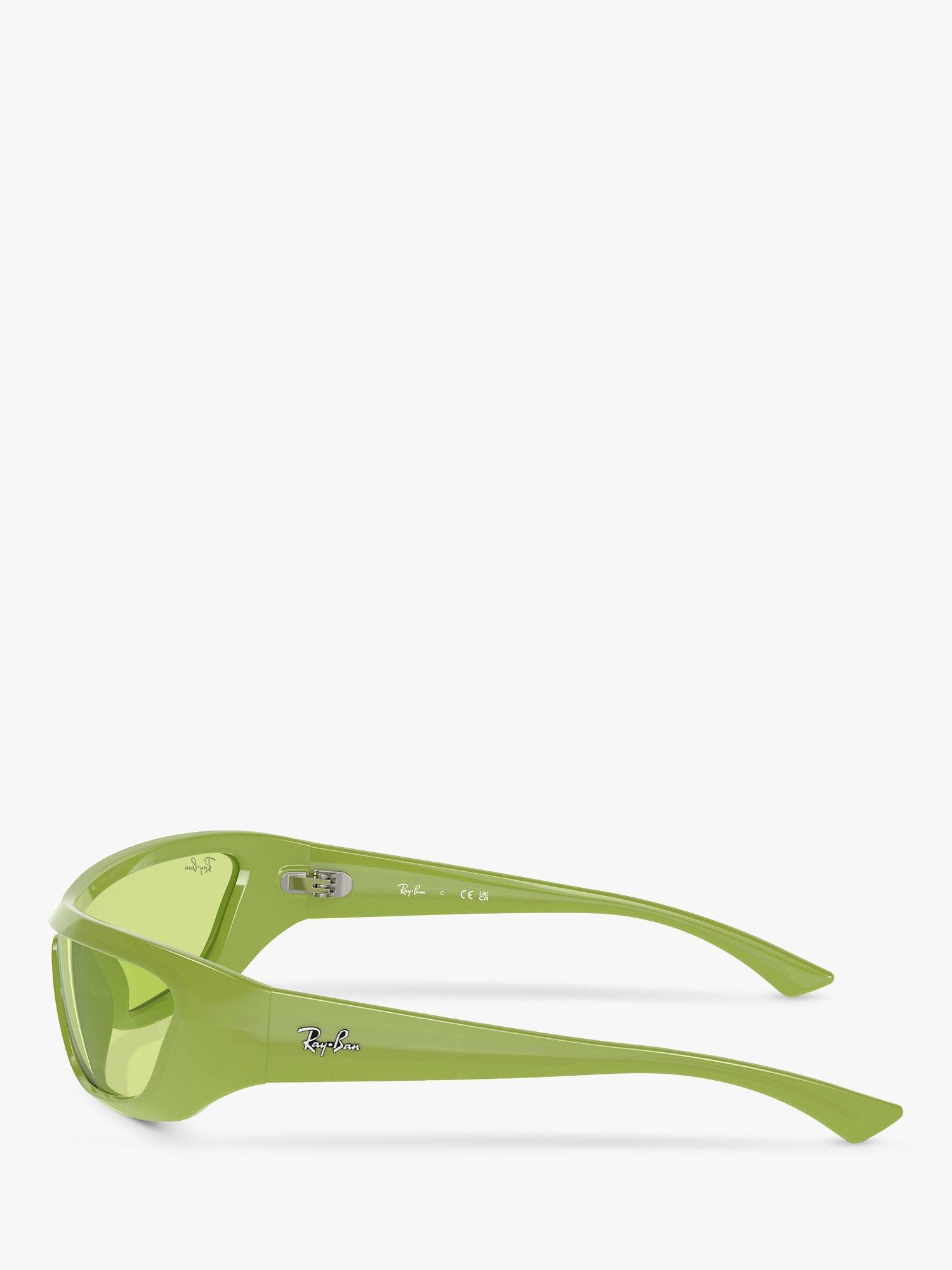 Product image 3 of 6, which shows Ray-Ban RB4431 Unisex Xan Wrap Sunglasses, Apple Green