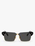 Miu Miu MU10ZS Women's Rectangular Sunglasses, Black/Gold