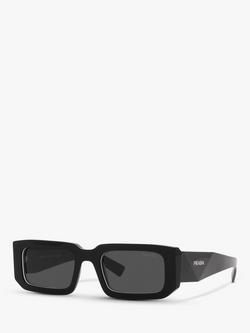 Prada PR 06YS Men's Rectangular Sunglasses, Black/White