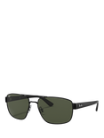 Ray-Ban RB3663 Men's Rectangular Sunglasses, Black/Green