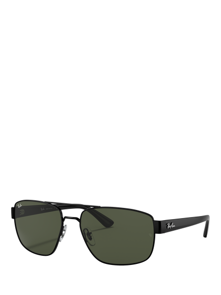 Ray-Ban RB3663 Men's Rectangular Sunglasses, Black/Green
