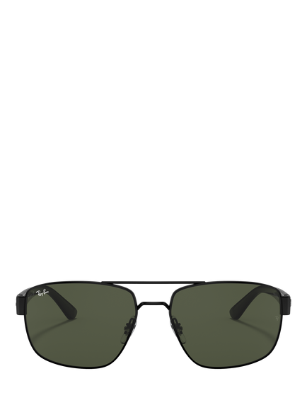 Ray-Ban RB3663 Men's Rectangular Sunglasses - view 2, Black/Green