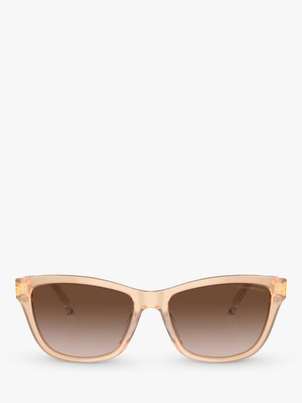 Emporio Armani EA4227U Women's Square Sunglasses, Opaline Tundra/Brown Gradient - view 2, Opaline Tundra/Brown Gradient