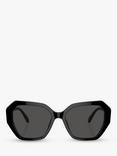 Swarovski SK6017 Women's Irregular Sunglasses, Black/Grey