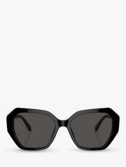 Swarovski SK6017 Women's Irregular Sunglasses, Black/Grey - view 2, Black/Grey