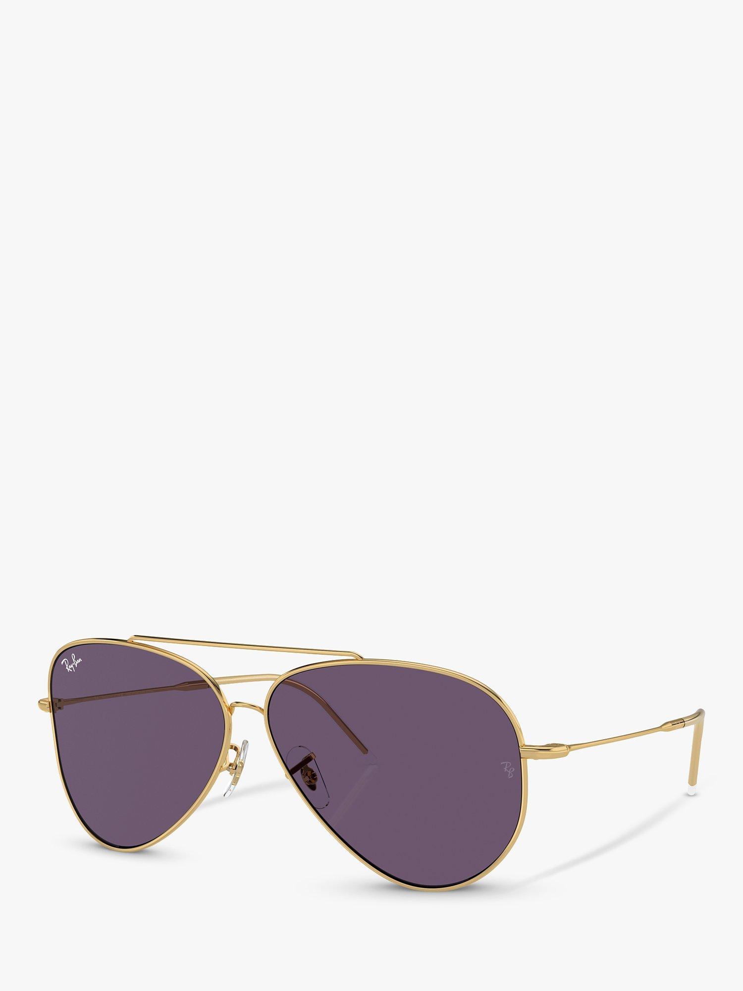 Ray Ban RBR0101S Unisex Aviator Reverse Sunglasses Gold Violet