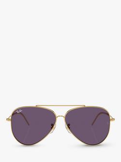 Ray-Ban RBR0101S Unisex Aviator Reverse Sunglasses - view 2, Gold/Violet