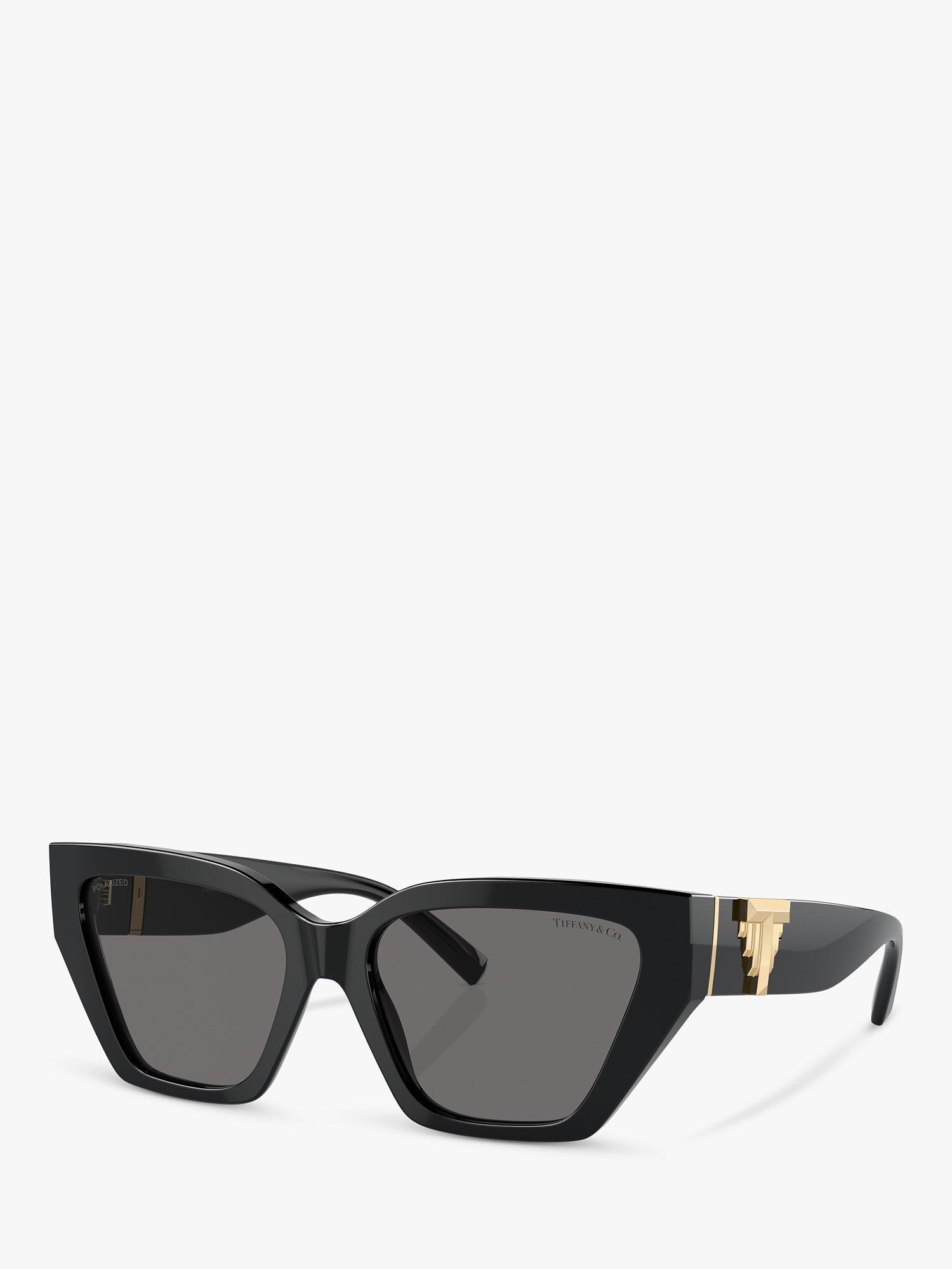 Product image 1 of 5, which shows Tiffany & Co TF4218 Women's Squared Cat Eye Sunglasses, Black