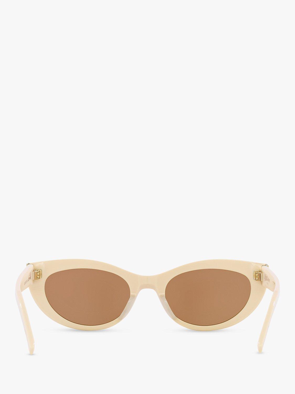 Product image 4 of 4, which shows Yves Saint Laurent YS000478 Women's Oval Sunglasses, Ivory/Brown