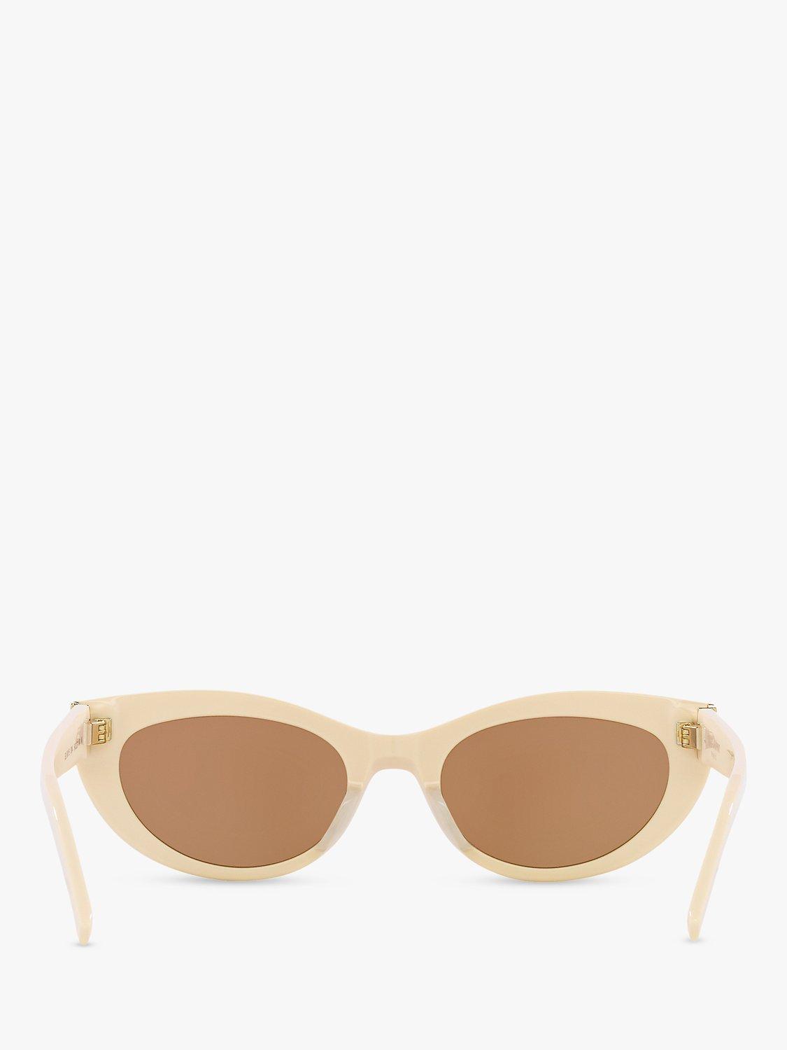 Yves Saint Laurent YS000478 Women's Oval Sunglasses, Ivory/Brown