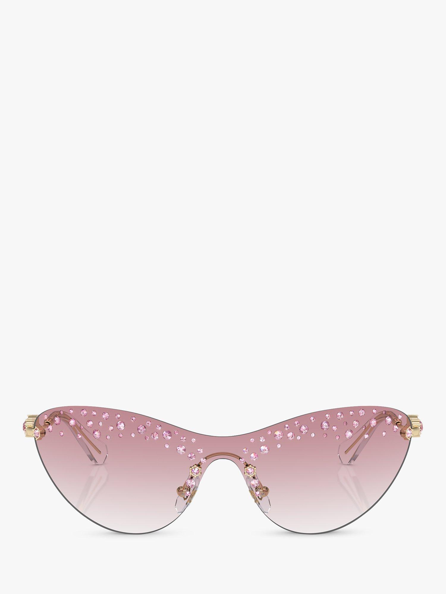 Product image 2 of 5, which shows Swarovski SK7023 Women's Wrap Sunglasses, Pale Gold/Pink Gradient