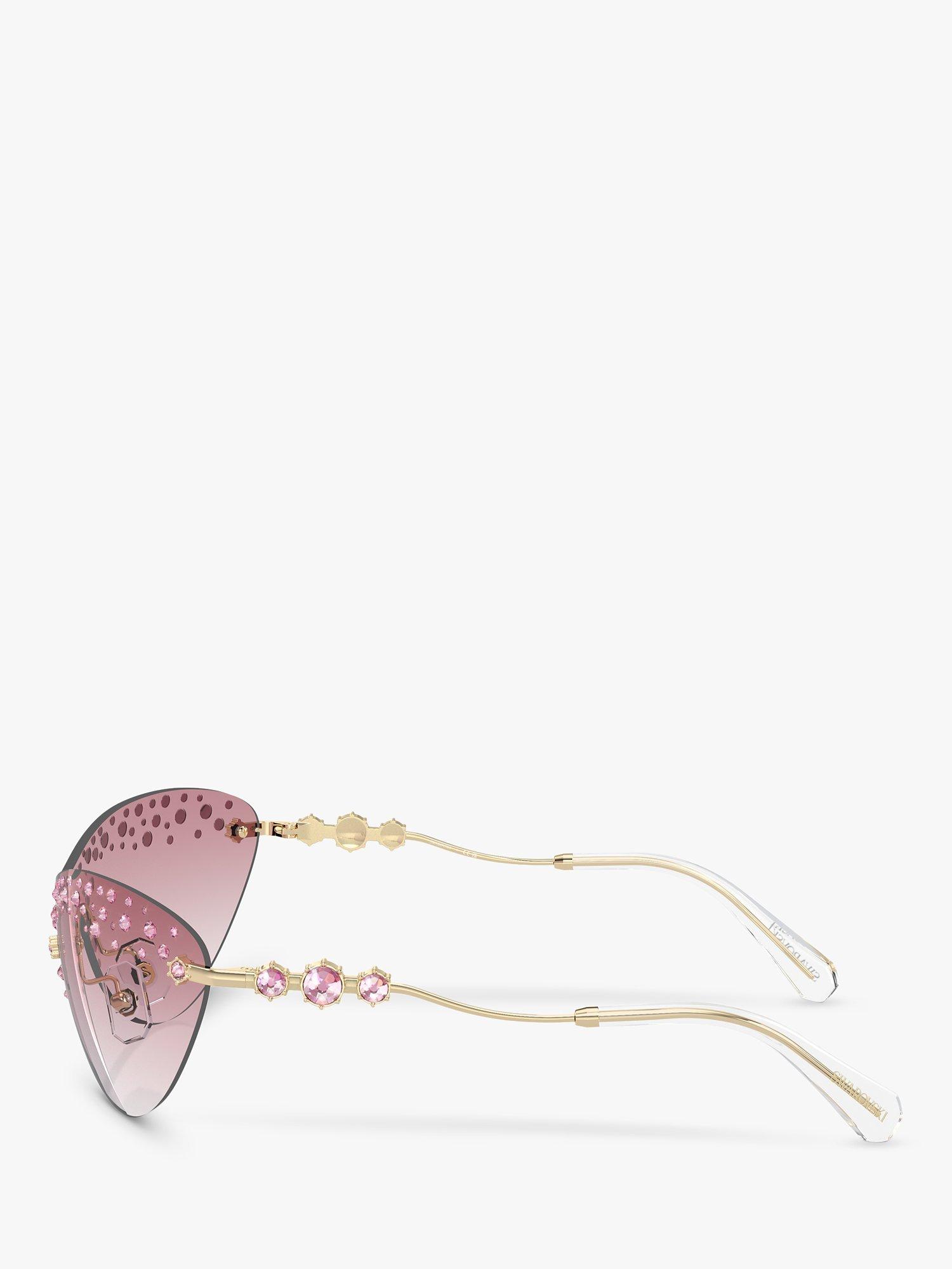 Product image 3 of 5, which shows Swarovski SK7023 Women's Wrap Sunglasses, Pale Gold/Pink Gradient