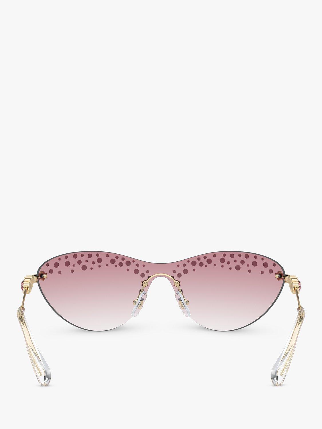 Product image 4 of 5, which shows Swarovski SK7023 Women's Wrap Sunglasses, Pale Gold/Pink Gradient