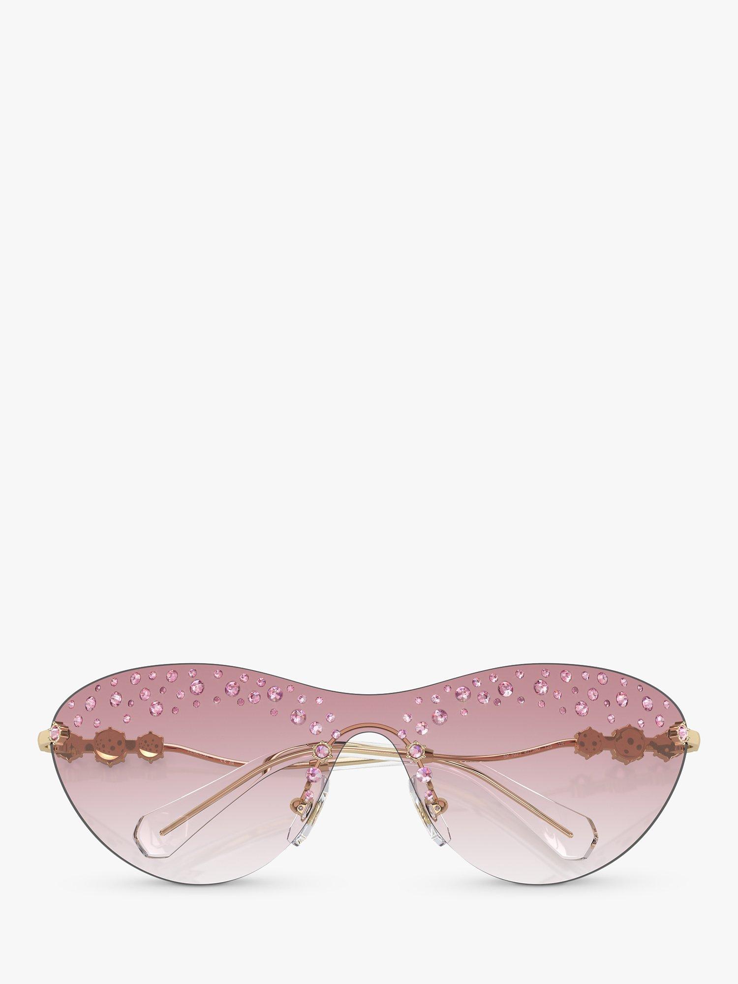 Product image 5 of 5, which shows Swarovski SK7023 Women's Wrap Sunglasses, Pale Gold/Pink Gradient