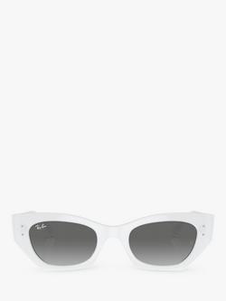 Ray-Ban RB4430 Unisex Rectangular Sunglasses, White Snow/Grey Gradient - view 2, White Snow/Grey Gradient