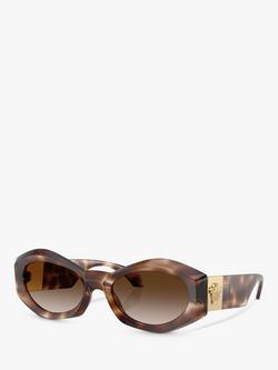 Versace VE4466U Women's Oval Sunglasses, Havana, Havana