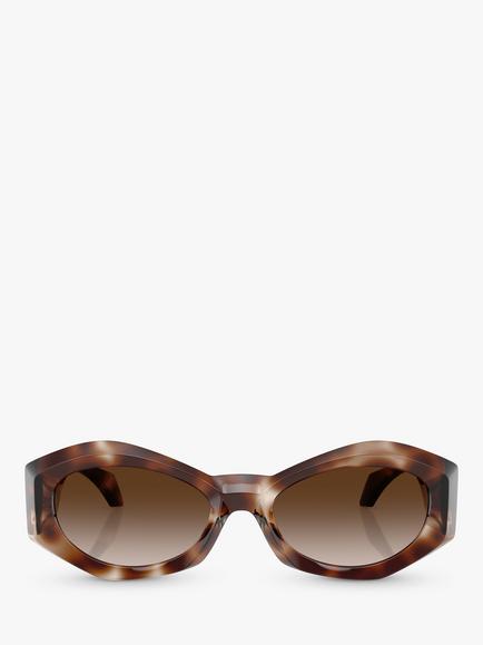 Versace VE4466U Women's Oval Sunglasses, Havana - view 2, Havana