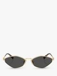 Miu Miu MU56ZS Women's Irregular Sunglasses, Pale Gold