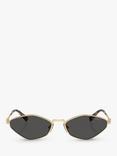 Miu Miu MU56ZS Women's Irregular Sunglasses, Pale Gold