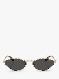 Miu Miu MU56ZS Women's Irregular Sunglasses, Pale Gold - view 2, Pale Gold