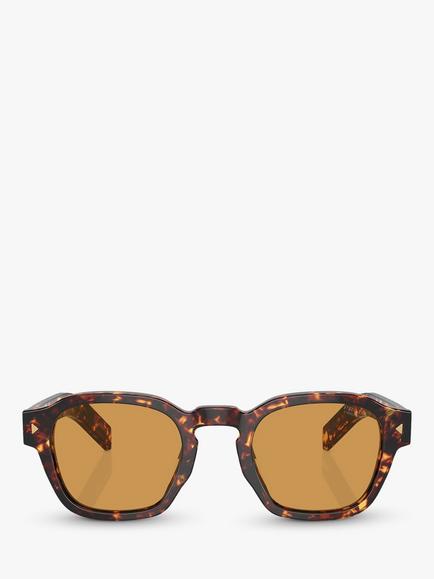 Prada PRA16S Men's Square Sunglasses, Magma Tortoise - view 2, Magma Tortoise