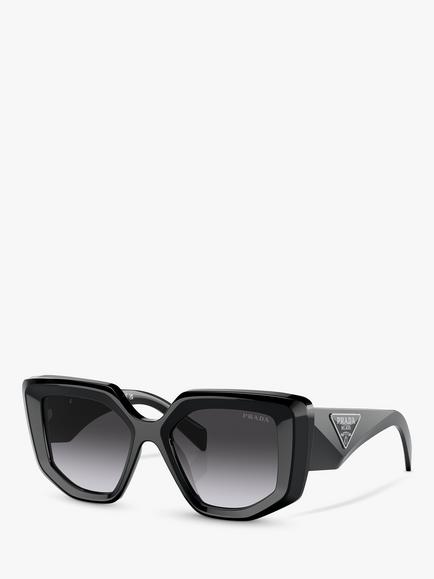 Prada PR 14ZS Women's Irregular Sunglasses, Tortoise/Brown Gradient, Black