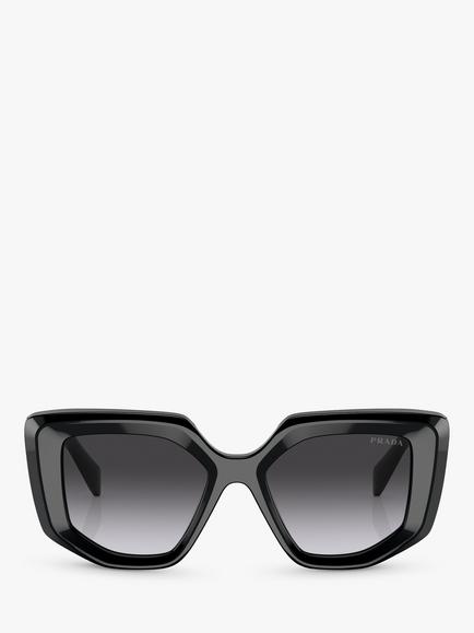 Prada PR 14ZS Women's Irregular Sunglasses, Tortoise/Brown Gradient - view 2, Black
