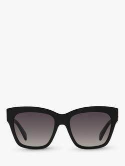 Celine CL40253I Women's Cat's Eye Sunglasses, Black/Grey Gradient - view 2, Black