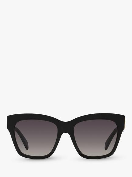 Celine CL40253I Women's Cat's Eye Sunglasses, Black/Grey Gradient - view 2, Black