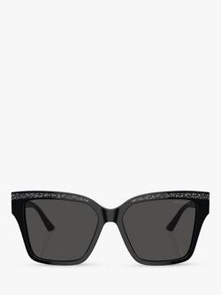 Jimmy Choo 0JC5003 Women's Cat's Eye Sunglasses, Black/Silver - view 2, Black/Silver