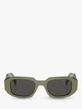 Prada PR 17WS Women's Rectangular Sunglasses, Sage/Black