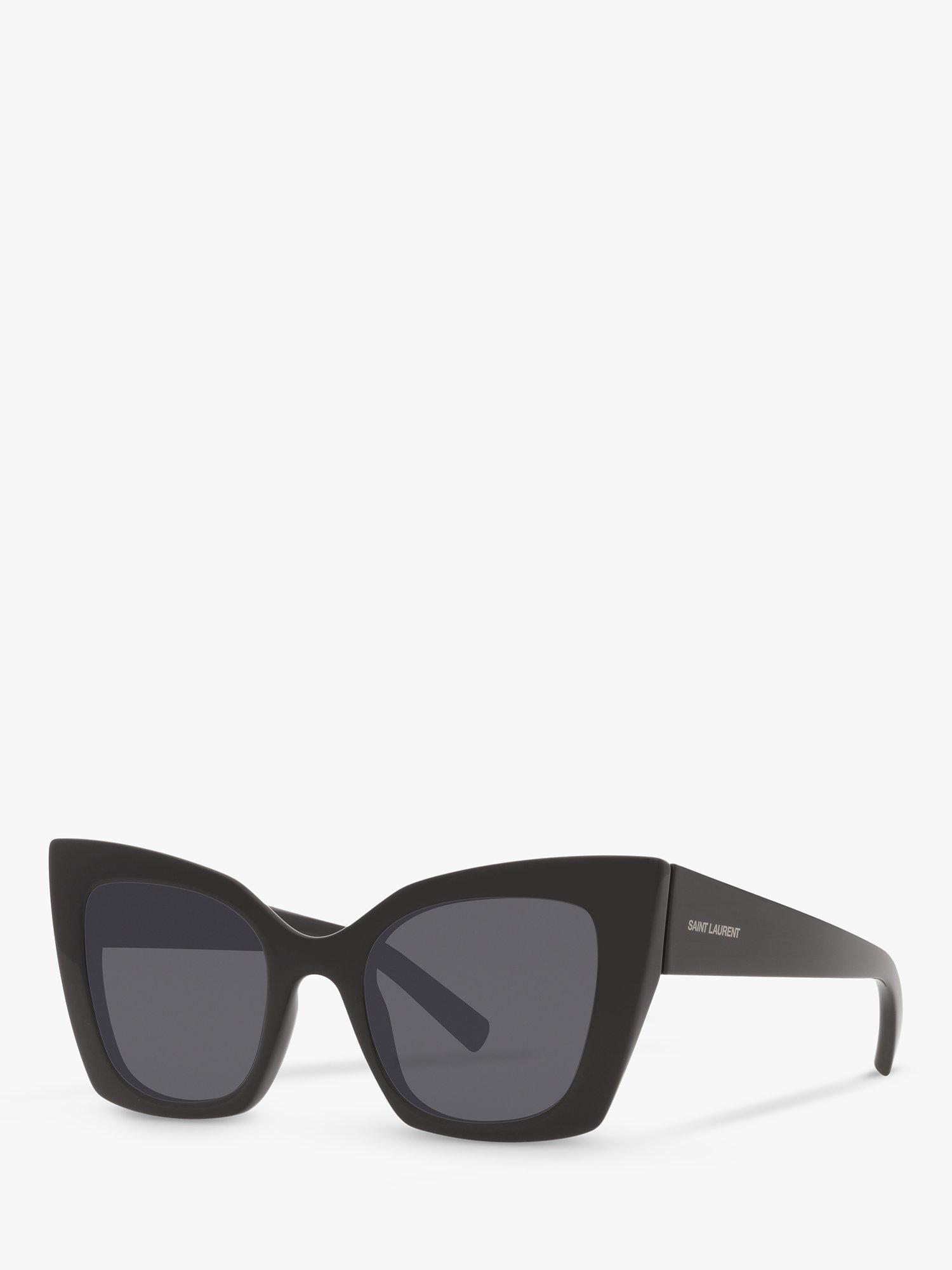Product image 1 of 4, which shows Yves Saint Laurent YS000413 Women's Cat's Eye Sunglasses, Black/Grey