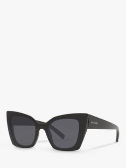 Yves Saint Laurent YS000413 Women's Cat's Eye Sunglasses, Black/Grey, Black/Grey