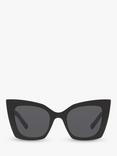 Yves Saint Laurent YS000413 Women's Cat's Eye Sunglasses, Black/Grey