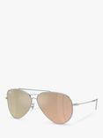 Ray-Ban RBR0101S Unisex Aviator Reverse Sunglasses, Silver/Pink