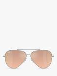 Ray-Ban RBR0101S Unisex Aviator Reverse Sunglasses, Silver/Pink