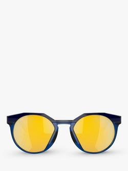 Oakley OO9242 Men's Polarised Round Sunglasses, Navy/Transparent Blue - view 2, Navy/Transparent Blue