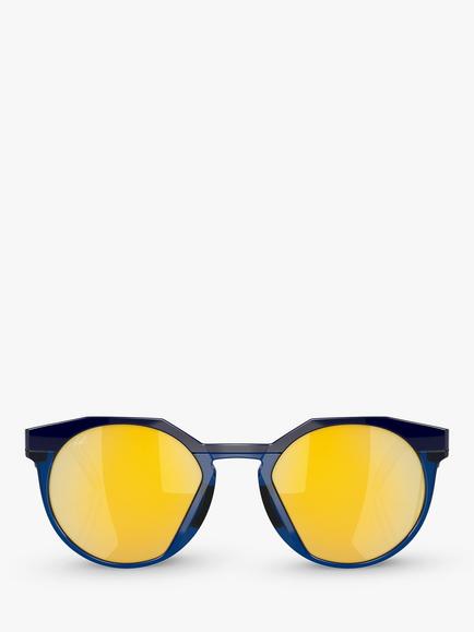 Oakley OO9242 Men's Polarised Round Sunglasses, Navy/Transparent Blue - view 2, Navy/Transparent Blue
