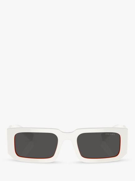 Prada PR 06YS Men's Rectangular Sunglasses - view 2, Talc/Orange