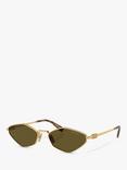 Miu Miu MU 56ZS Women's Irregular Sunglasses, Gold