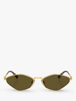 Miu Miu MU 56ZS Women's Irregular Sunglasses, Gold - view 2, Gold