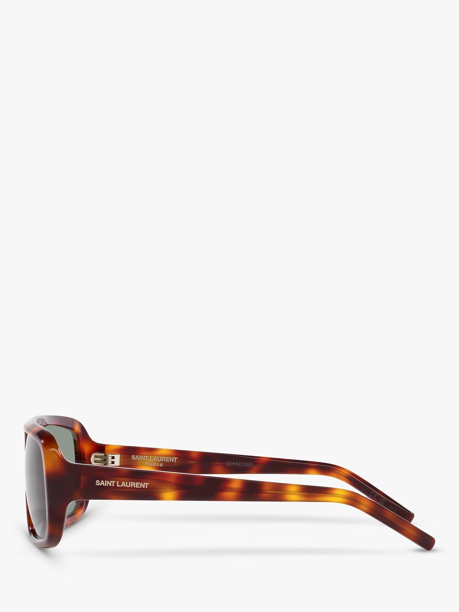 Product image 3 of 4, which shows Yves Saint Laurent YS000434 Women's Wrap Sunglasses, Havana/Green