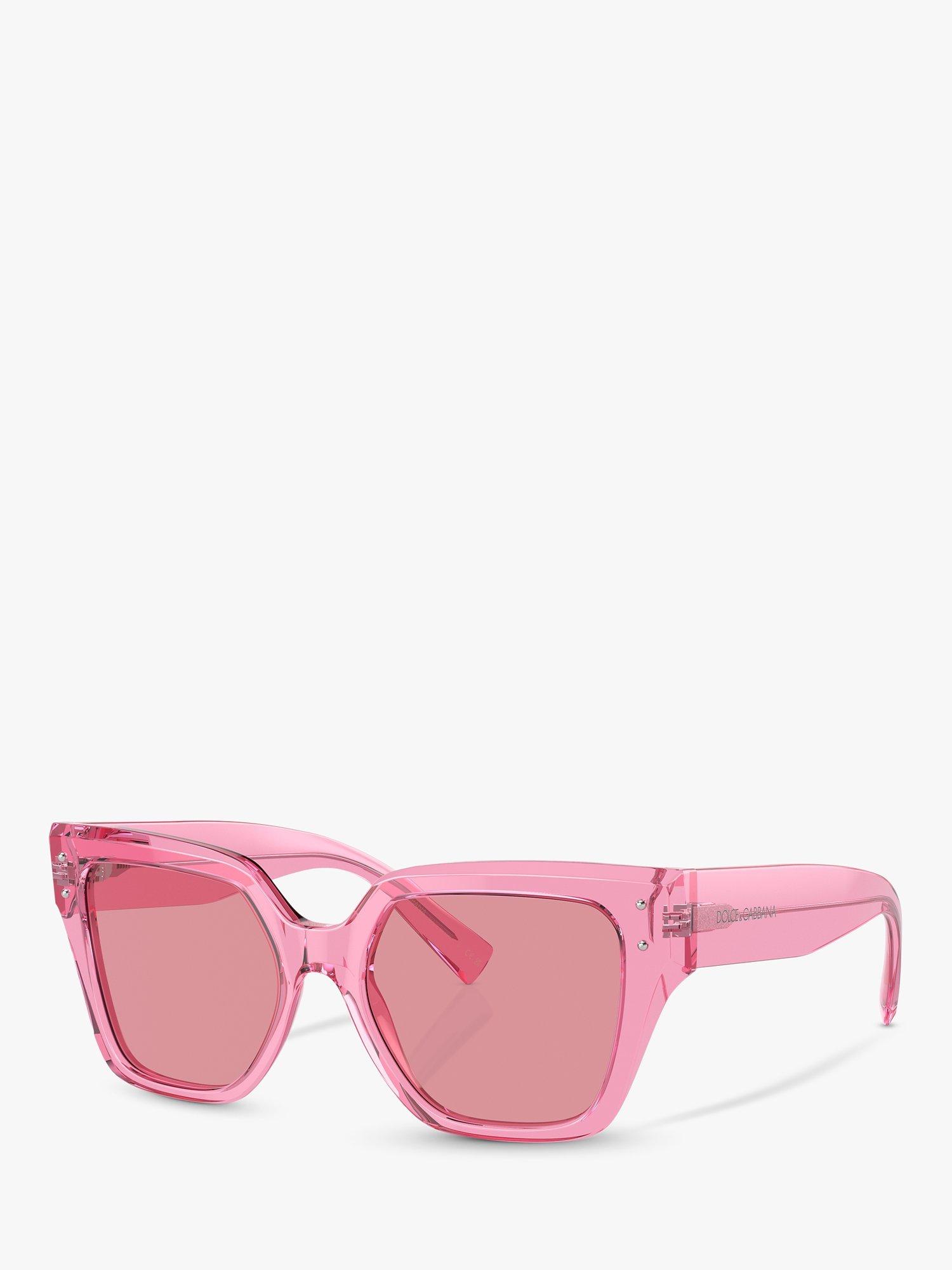 Dolce Gabbana DG4471 Women s Rectangular Sunglasses Transparent Pink Pink