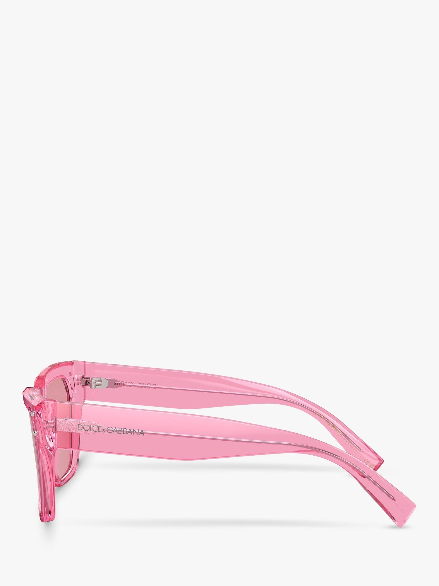 Dolce Gabbana DG4471 Women s Rectangular Sunglasses Transparent Pink Pink