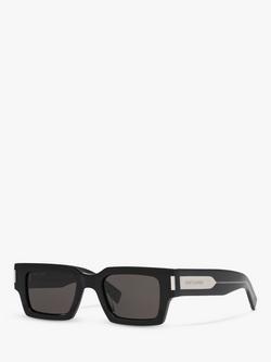 Yves Saint Laurent YS000468 Unisex Square Sunglasses, Black/Grey, Black/Grey