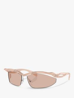 Prada PR A25S Women's Celine Irregular Sunglasses, Opal Peach, Opal Peach