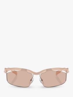 Prada PR A25S Women's Celine Irregular Sunglasses, Opal Peach - view 2, Opal Peach