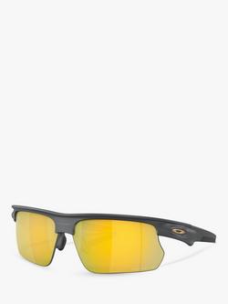 Oakley OO9400 Men's Polarised Rectangular Sunglasses, Matte Carbon, Matte Carbon